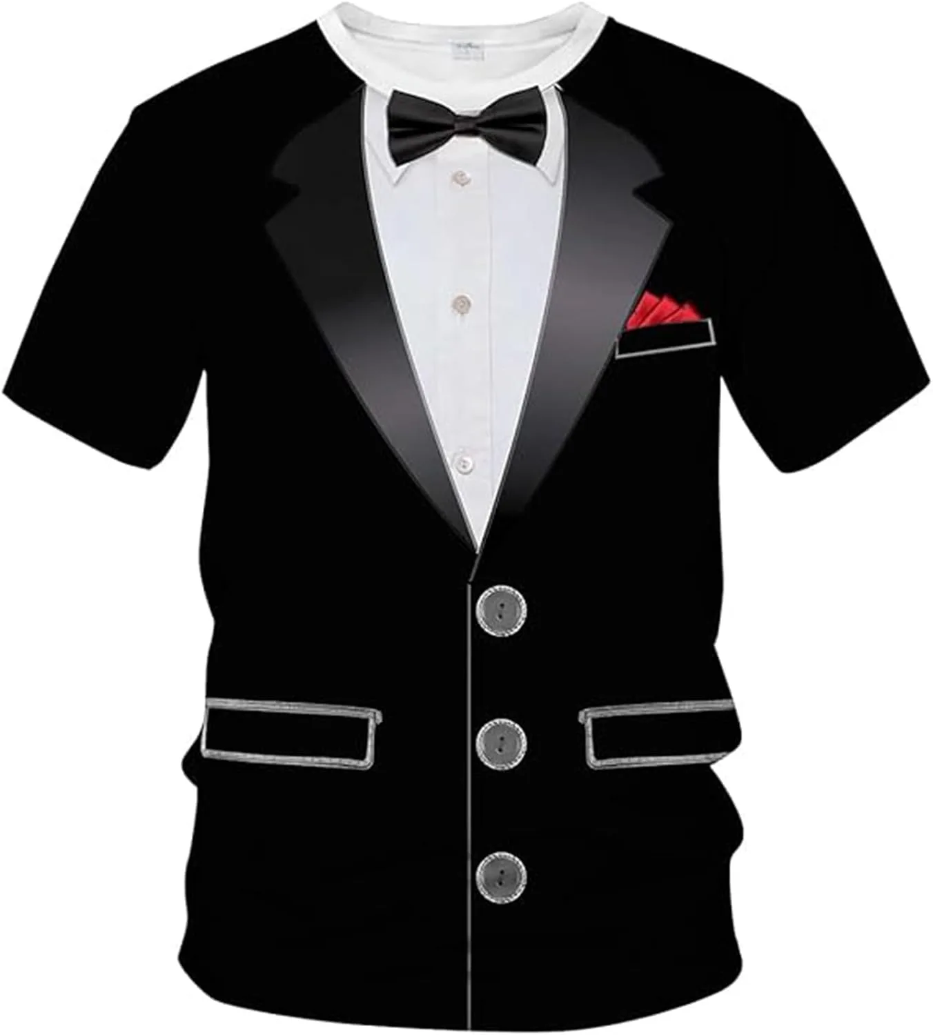 

Мужская футболка Tuxedo с коротким рукавом и карманом Sdeycui