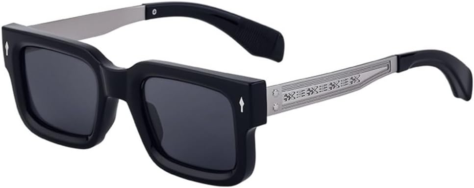 

MUTYNE Классические роскошные квадратные солнцезащитные очки для женщин и мужчин, винтажные солнцезащитные очки в стиле стимпанк, маленькая оправа, очки для вождения, Silver Black Black