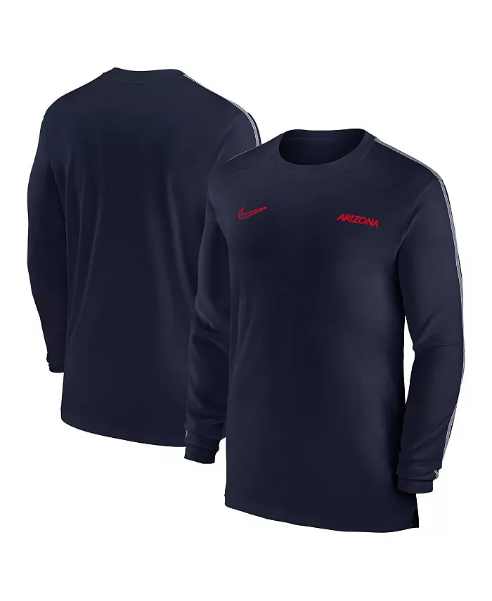 

Мужская синяя футболка с длинным рукавом Arizona Wildcats 2024 Sideline Coach UV Performance Nike