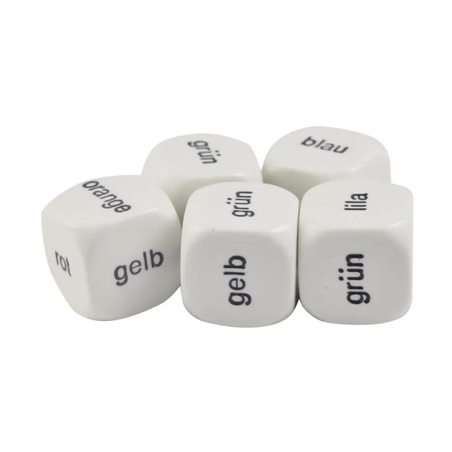 

Цветные кубики d6, 20 мм — немецкие слова (5), Dice - Foreign Language Dice