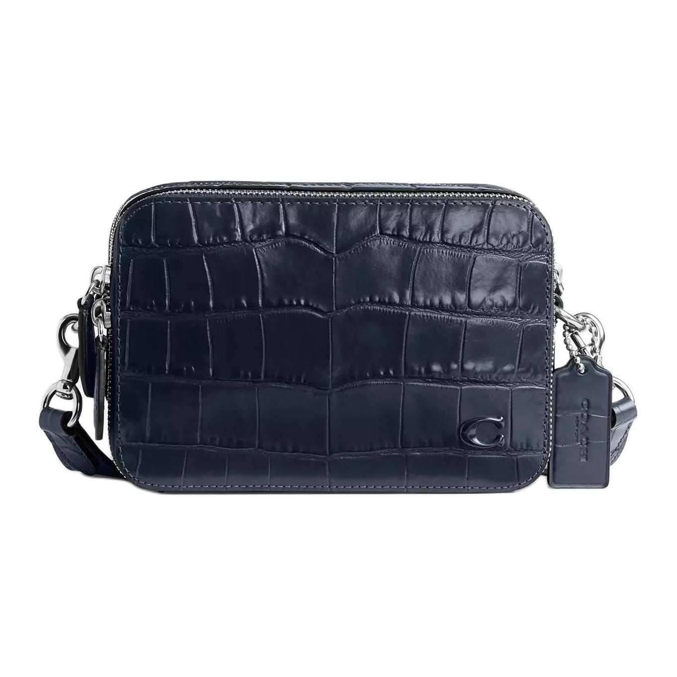 

COACH Сумка-мессенджер Charter Leather, сумка через плечо, маленькая мужская, темно-синего цвета