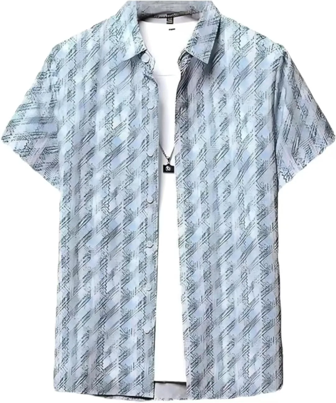 

Мужская короткая кардиган-рубашка с принтом, Korean Style