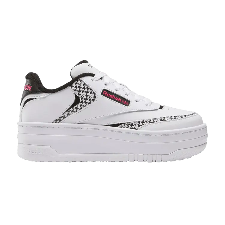 

Кроссовки Reebok Club C Extra Big Kid Black Pink Houndstooth, белый