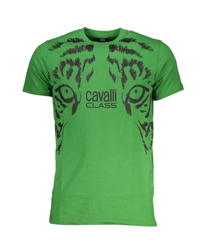 

Стильная зеленая футболка с тигровым глазом Cavalli Class, зеленый