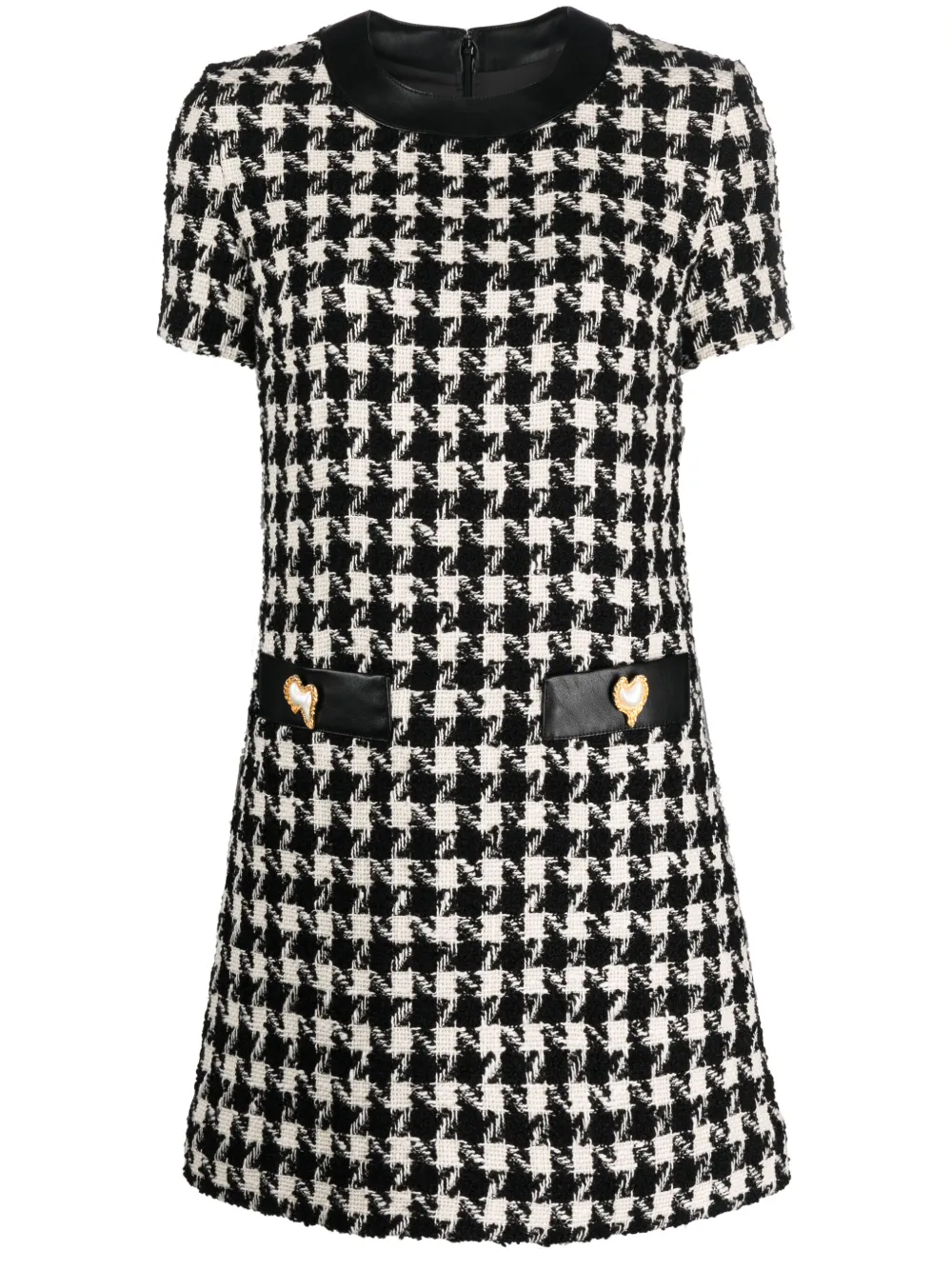 

Платье мини в ломаную клетку Moschino, черный