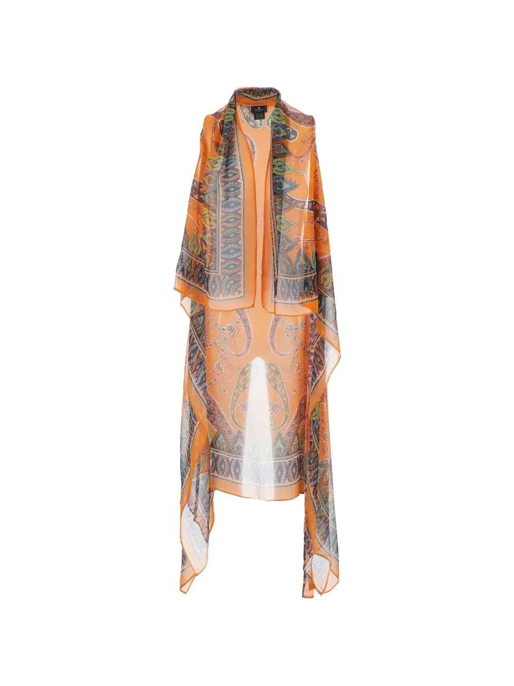 Пончо с узором пейсли ETRO, оранжевый