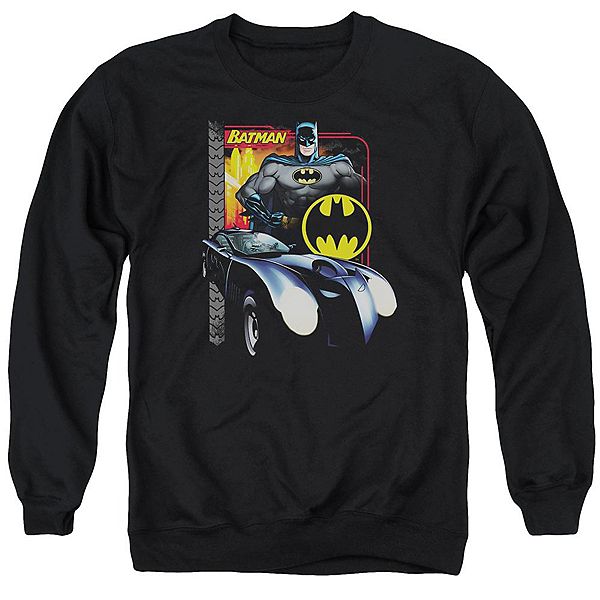 

Толстовка с круглым вырезом для взрослых с изображением Бэтмена и гоночной биты. Licensed Character