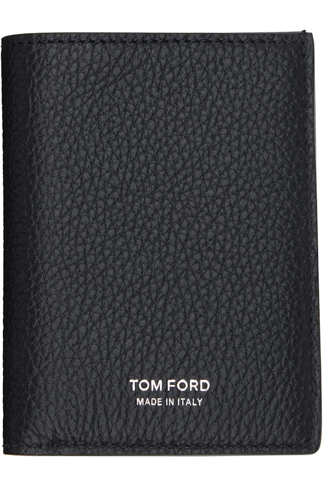 

Складной держатель для карт из зернистой кожи Tom Ford, черный