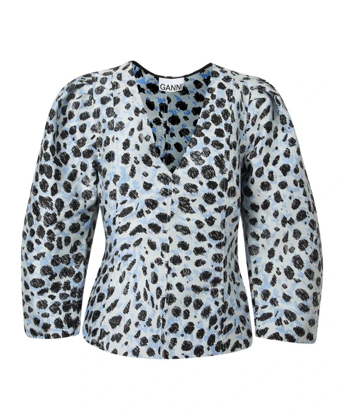 

Блузка рубашка Ganni, синий