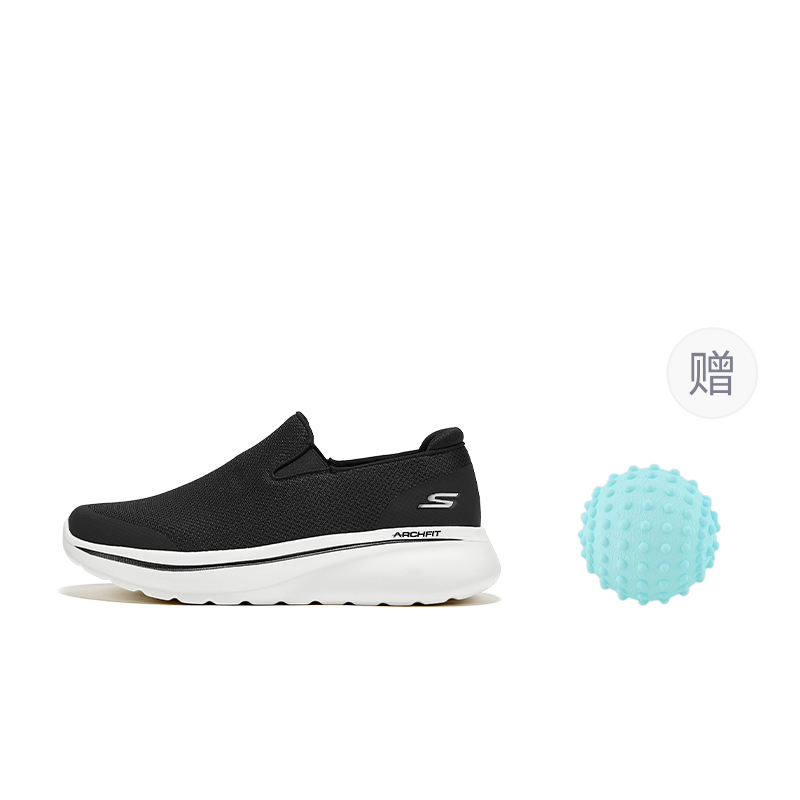 

Абразионностойкие поддерживающие увеличивающие высоту низкие повседневные туфли Men's Skechers, черный/белый