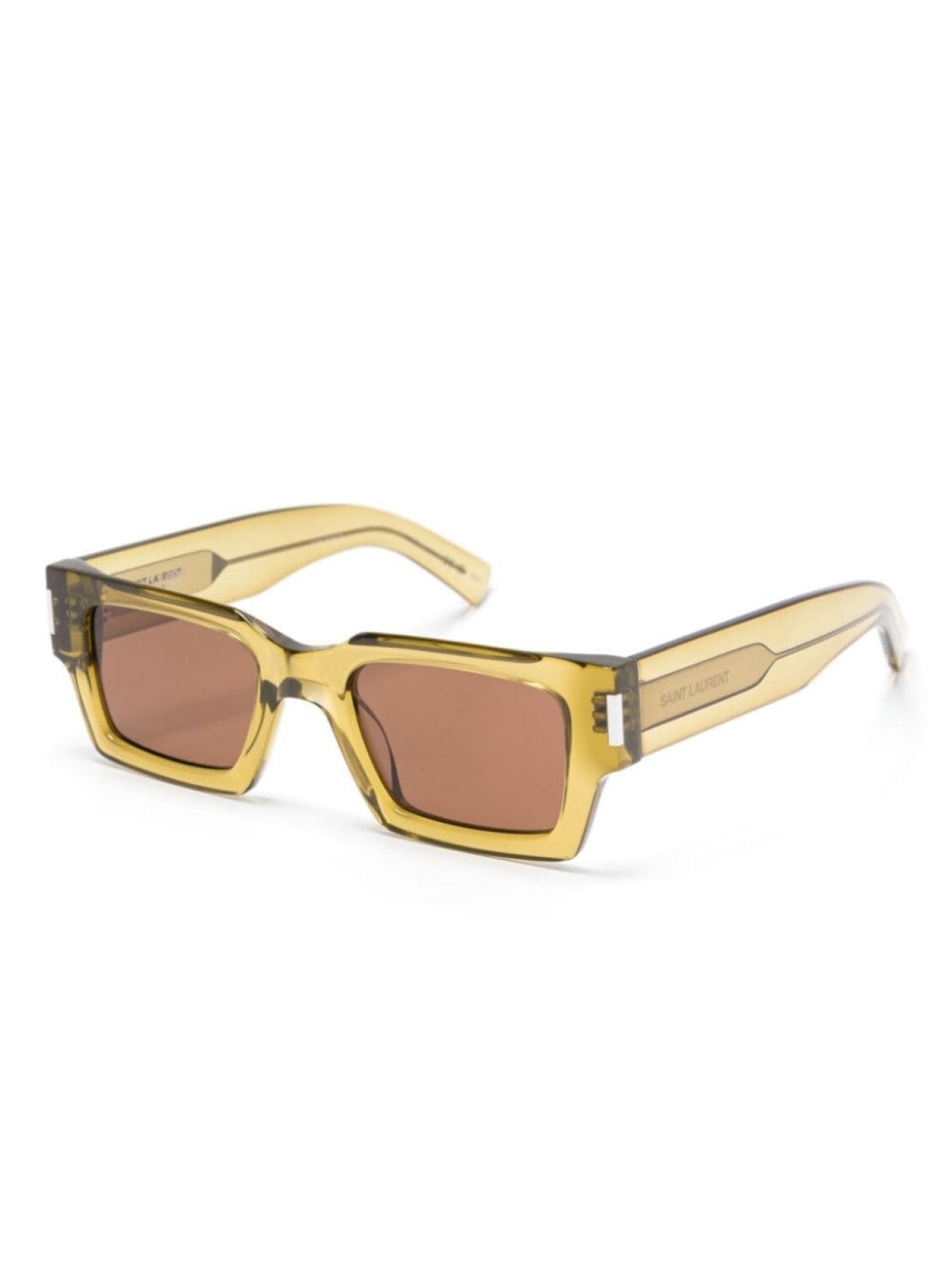 Saint Laurent Eyewear солнцезащитные очки в прозрачной оправе, желтый — фото 2
