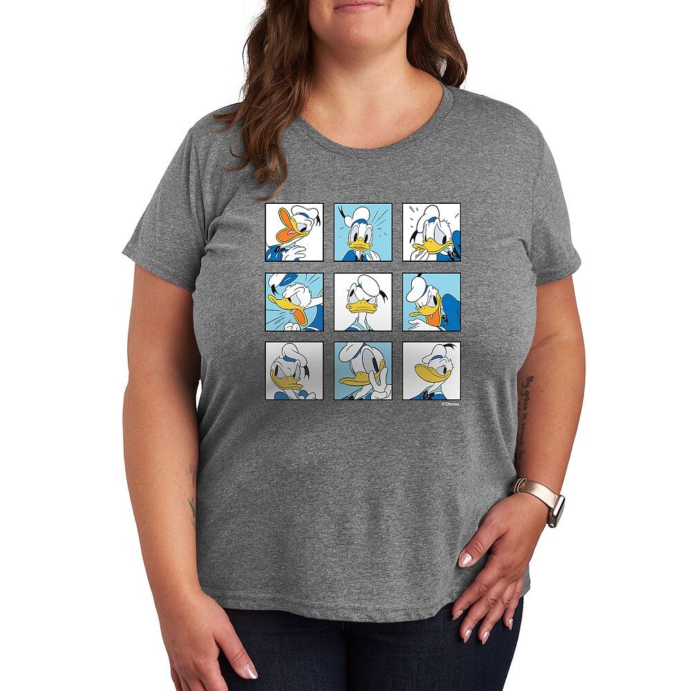 

Футболка Disney's Donald Duck Plus с рисунком в сетку, цвет Heather Gray