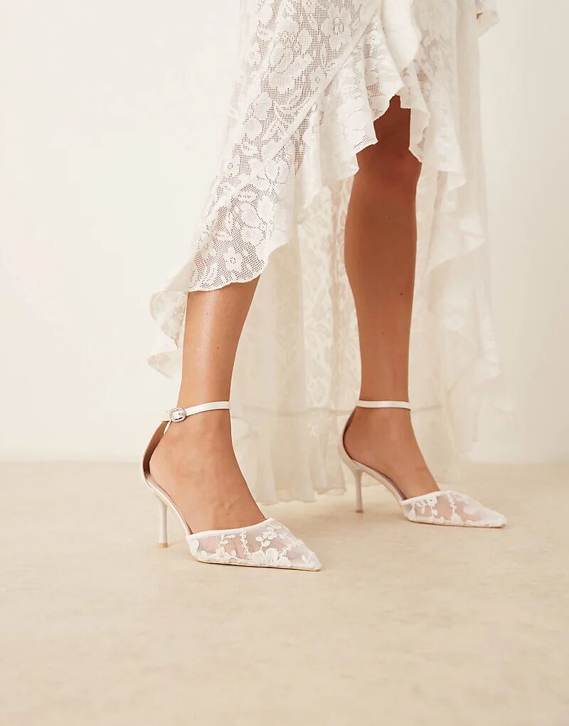 Туфли Be Mine Bridal Vennie на каблуке-рюмочке из кружева цвета слоновой кости
