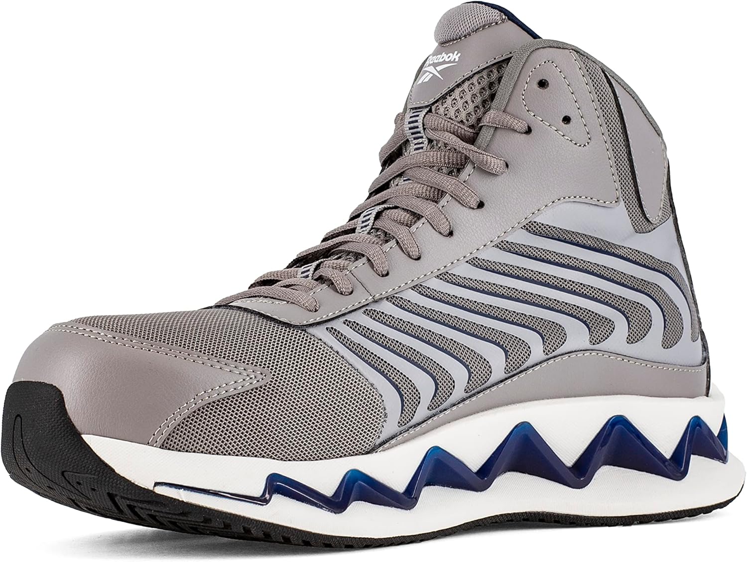 Мужские и строительные кроссовки Reebok Rb3228 Zig Elusion Heritage серого цвета с защитой — фото 4