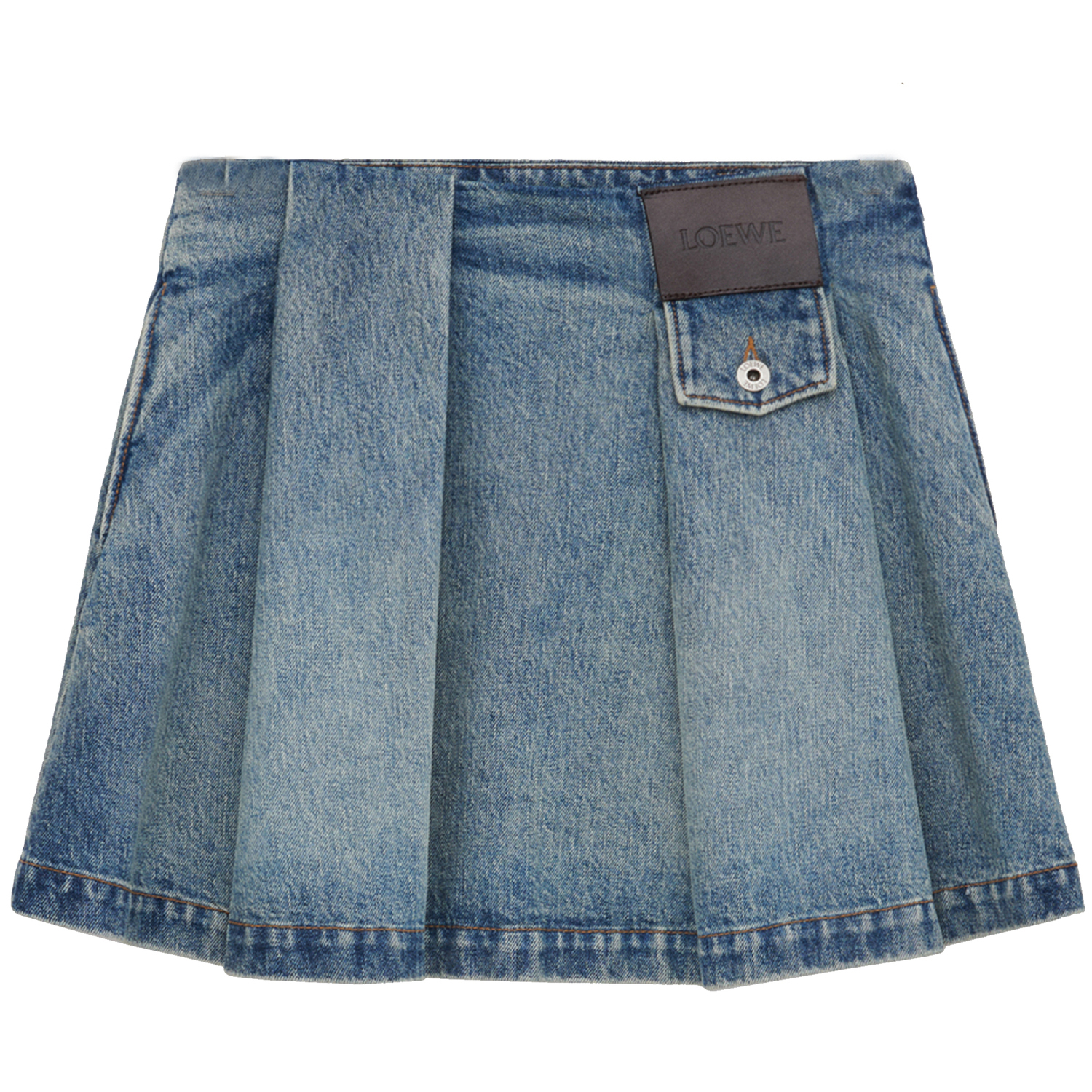 

Джинсовая короткая юбка FW25 для женщин Loewe, washed denim