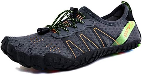 

Мужские быстросохнущие пляжные слипоны-кроссовки Aqua с завязками и дренажной подошвой для использования на пляже Zhogize, серый