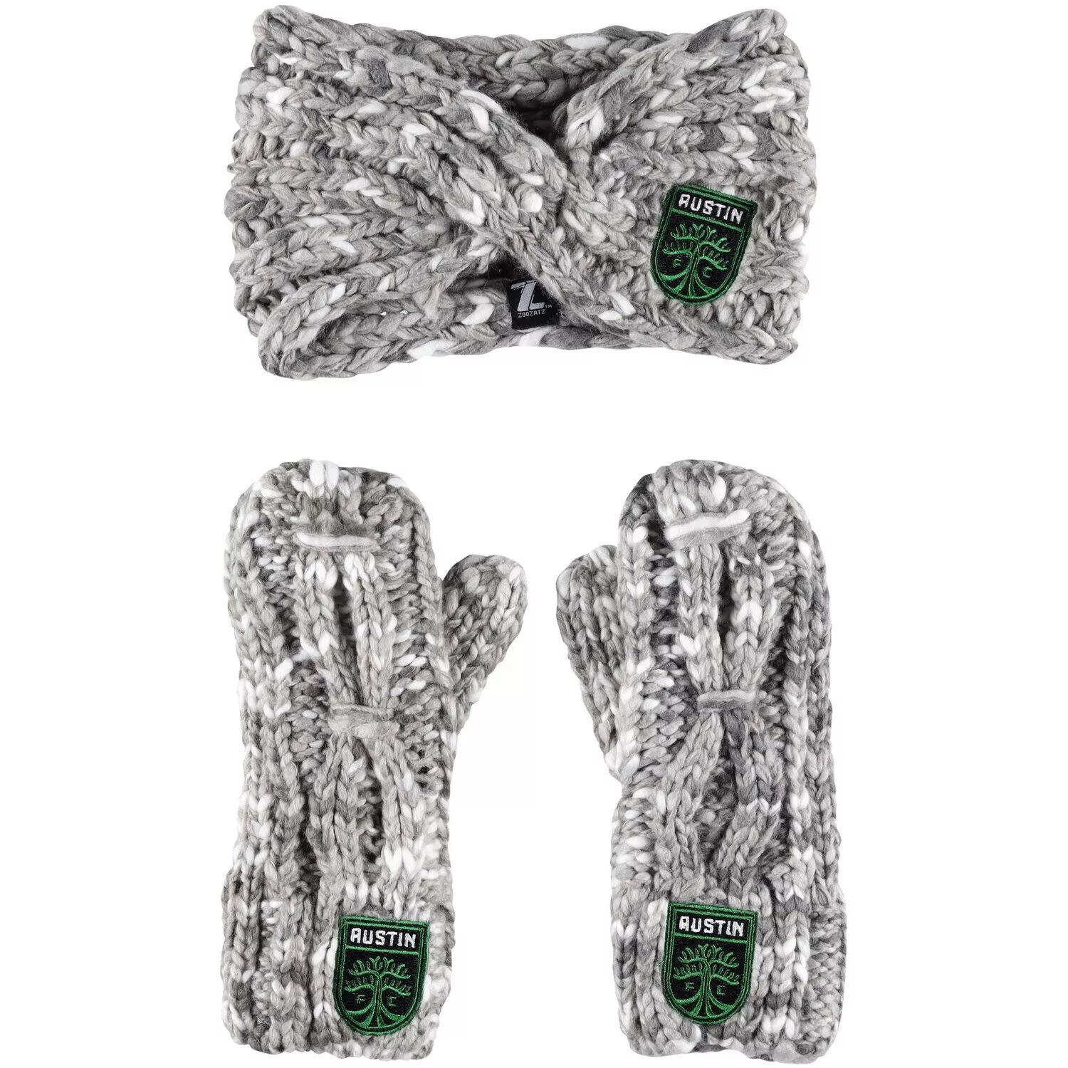 

Женский комплект из повязки на голову и варежек ZooZatz Grey Austin FC Marled