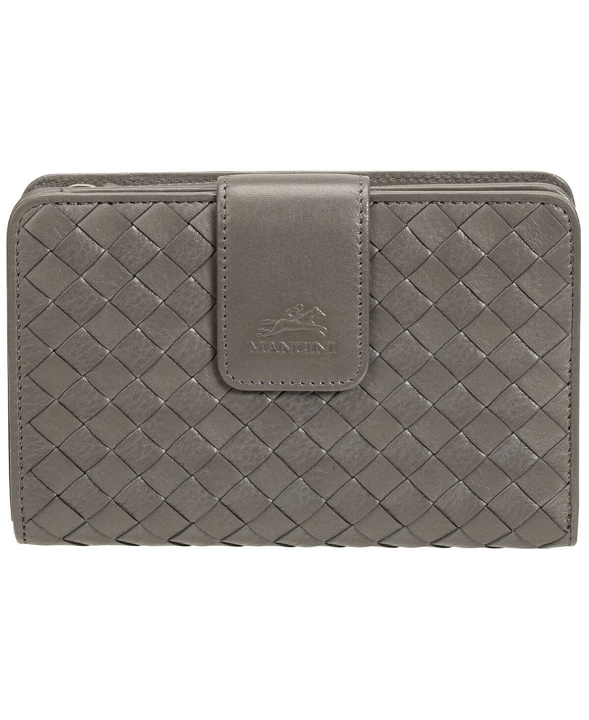 

Женский кошелек Basket Weave Collection с RFID-безопасным мини-клатчем Mancini, серый
