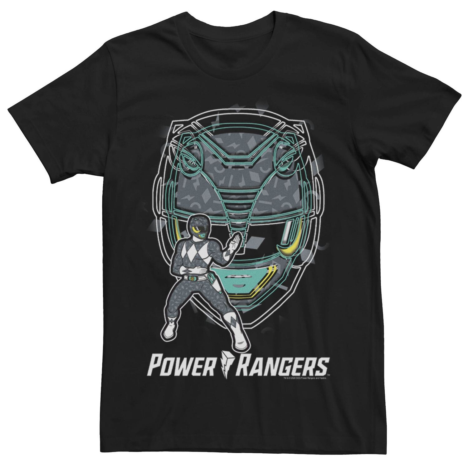 

Мужская черная футболка Power Rangers Hero Ranger Licensed Character, Черный, Мужская черная футболка Power Rangers Hero Ranger Licensed Character