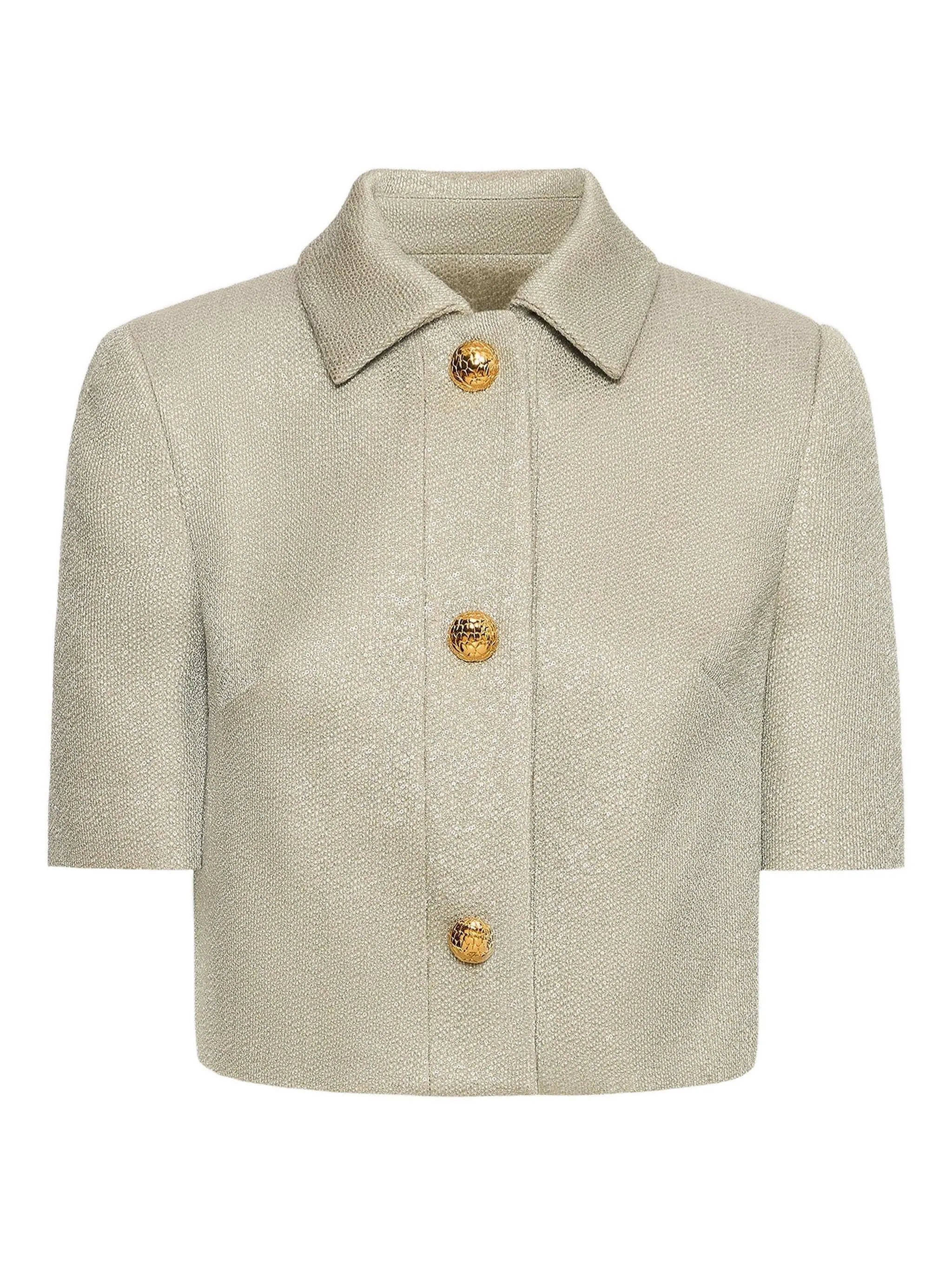 

Твидовый жакет с пайетками Oscar De La Renta, серебристый