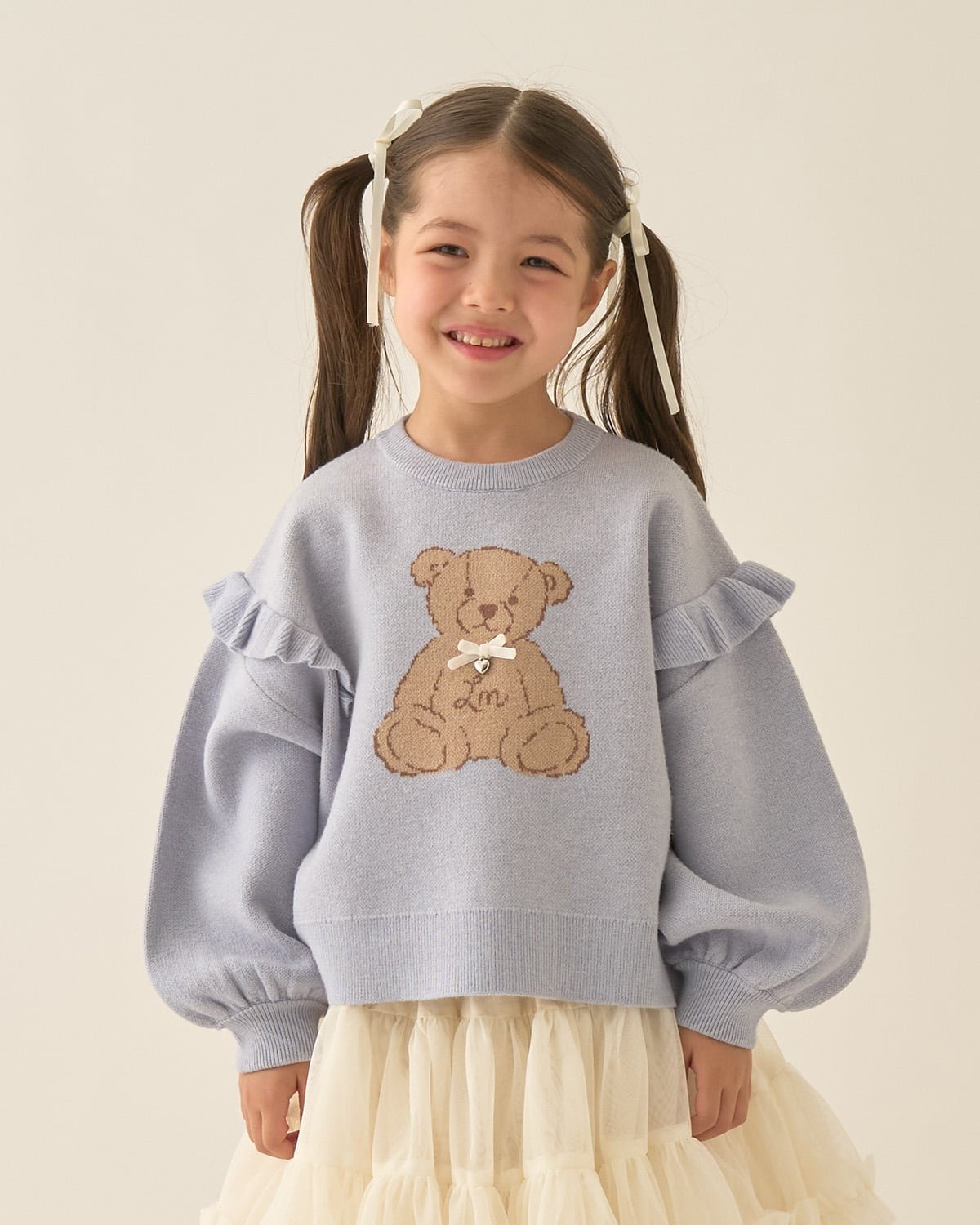 Свитер с жаккардовым узором «Медведь» Lycee mine, Light Blue