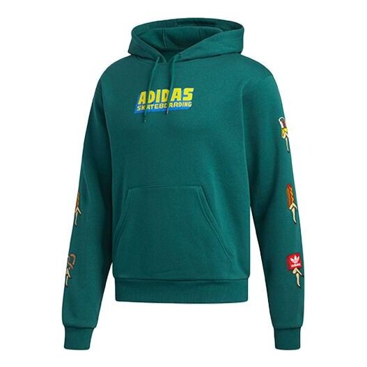 

Толстовка originals casual sports logo pullover long sleeves green Adidas, зеленый