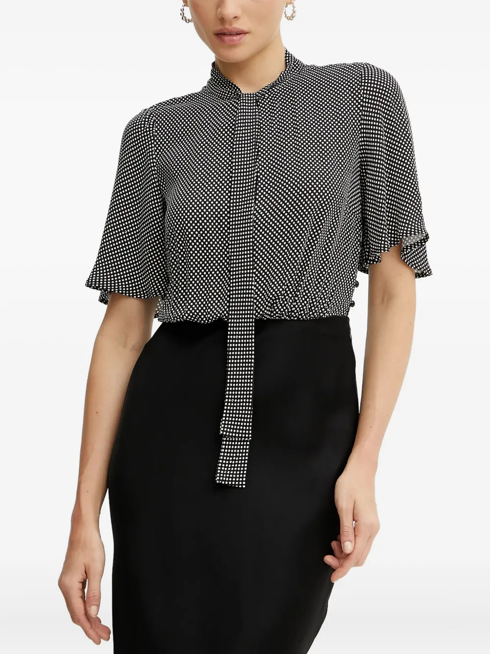 

Платье миди в горох Elisabetta Franchi, черный
