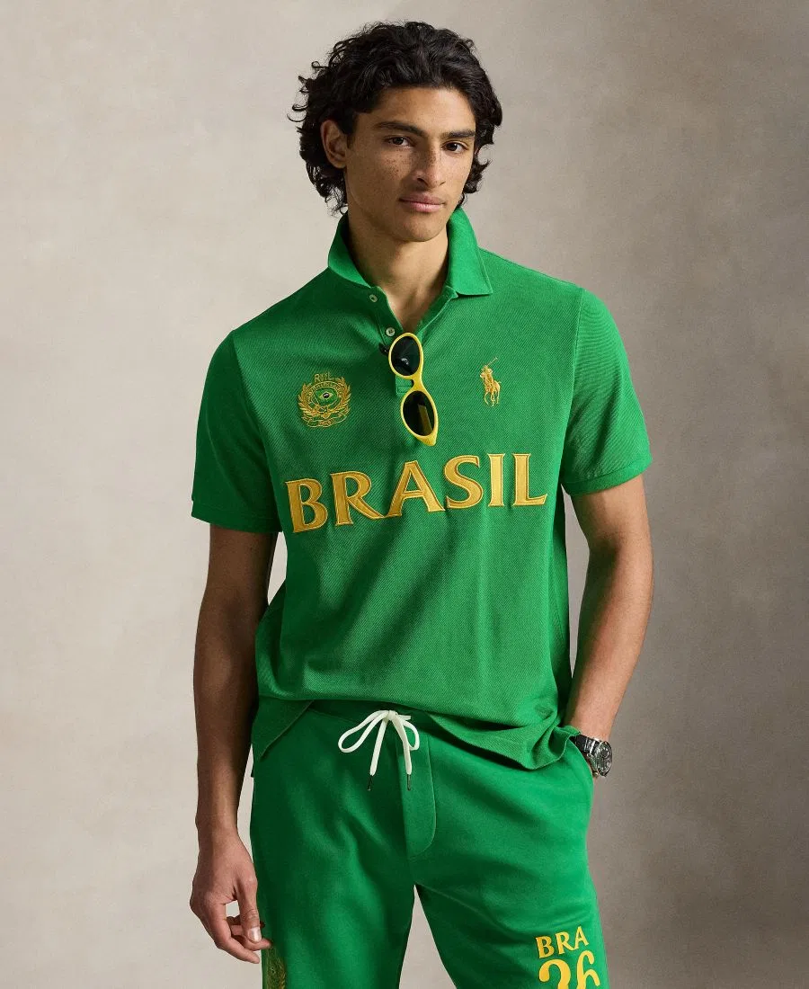 Мужская классическая рубашка-поло Brazil Polo Ralph Lauren, зеленый