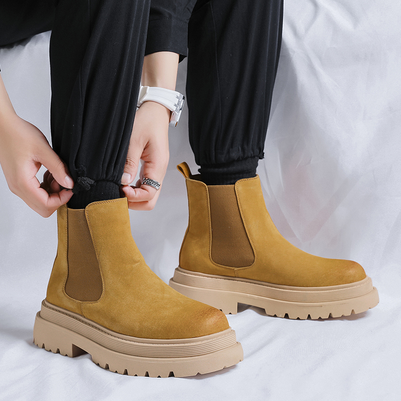 FAPAI Челси ботинки женские черно-желтые, цвет Yellow — фото 4