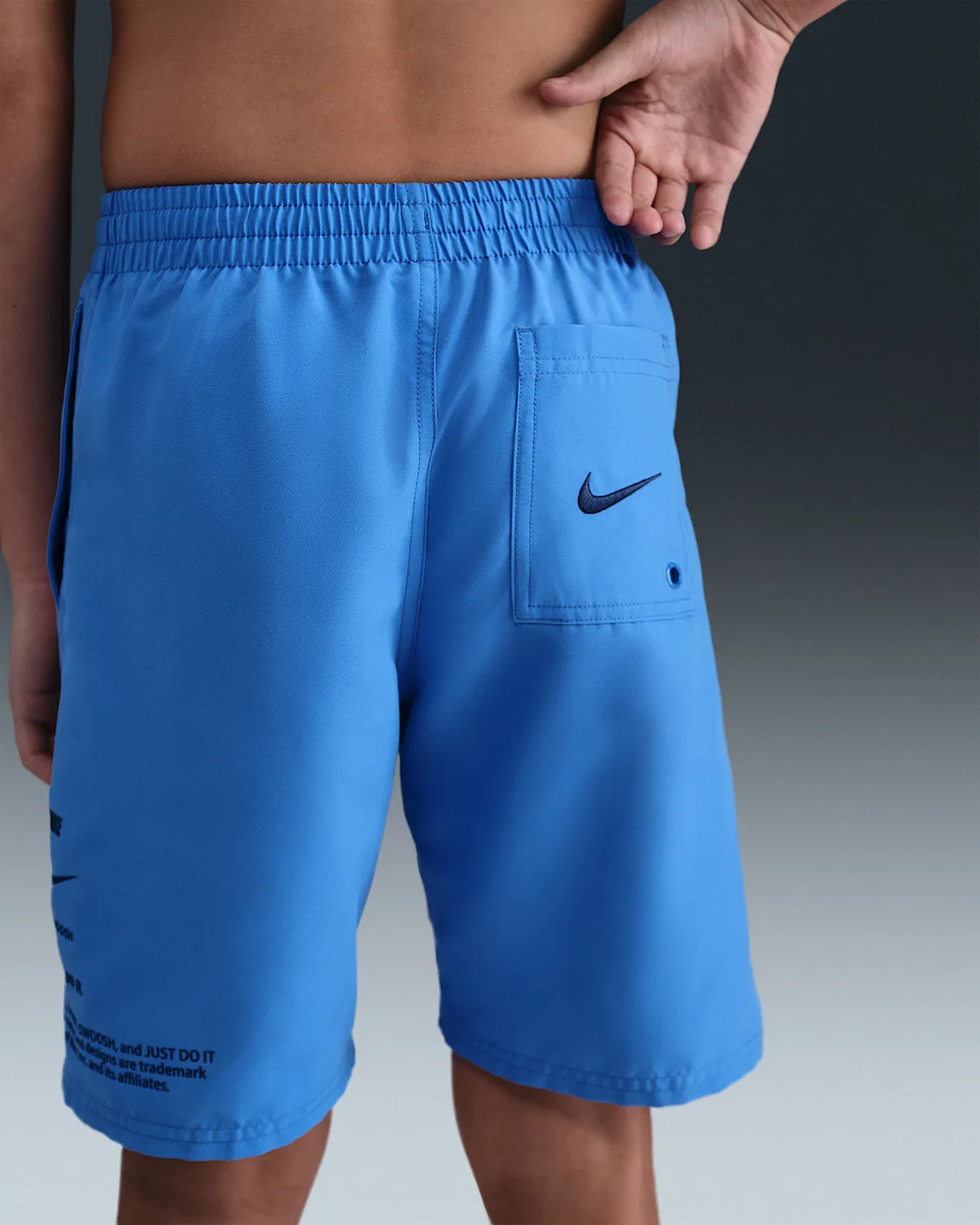 Детские (мальчиковые) плавки Nike Swim Breaker 7" с боксерской подкладкой, Blue Crystal/Blue Crystal/Blue Crystal/Midnight Navy — фото 3