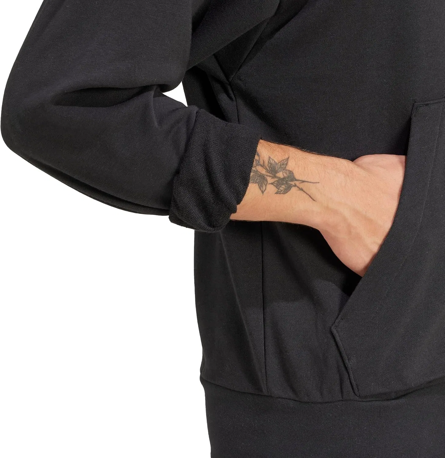 Худи мужское adidas Feelcozy French Terry, Black / White — фото 4