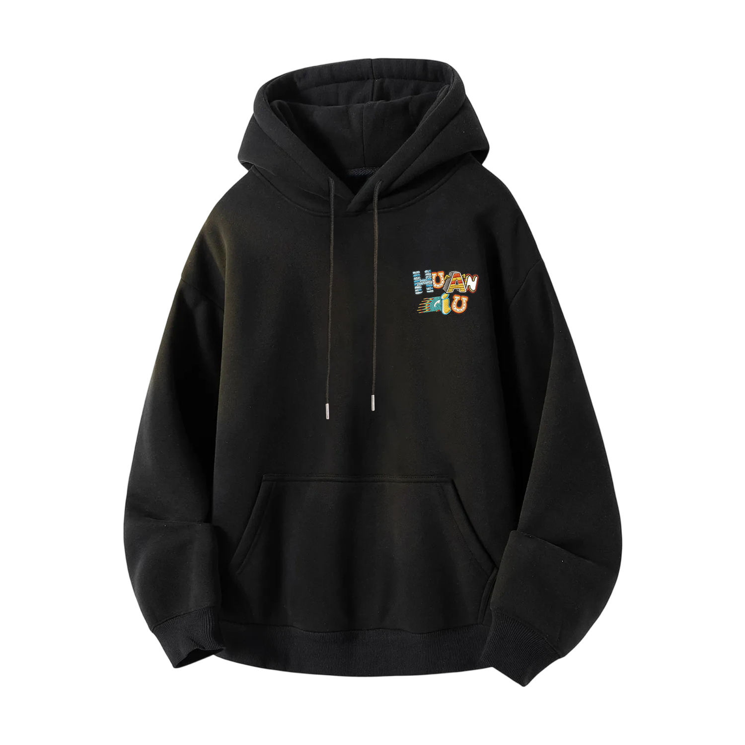 

Толстовка Unisex Hooded Thickened Heavyweight HUANQIU, черный-drawstring (fleece-lined)