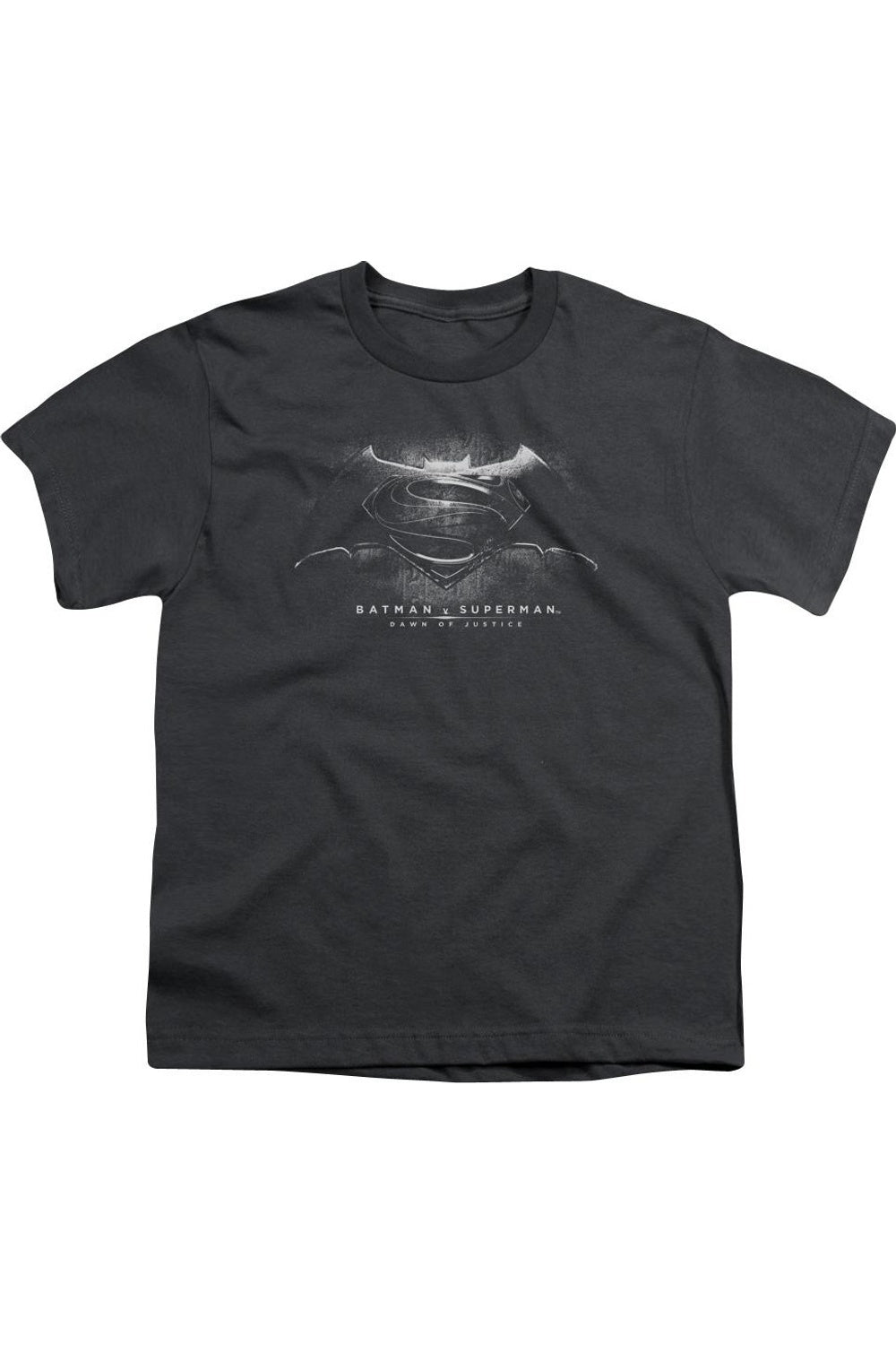 

Футболка с коротким рукавом для детей с логотипом Batman против Superman в черно-белом стиле Gildan