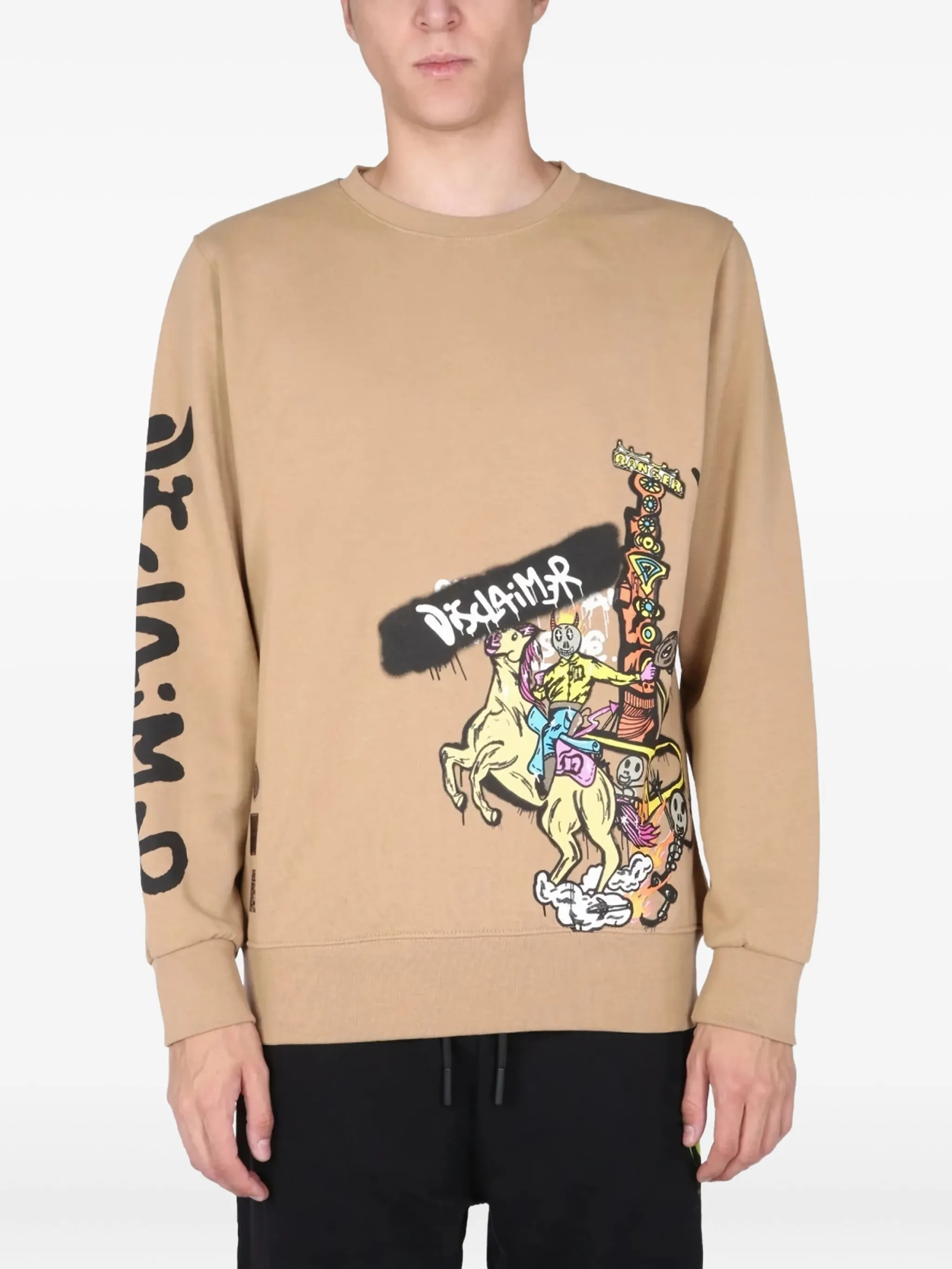 

Толстовка с графичным принтом Disclaimer, коричневый