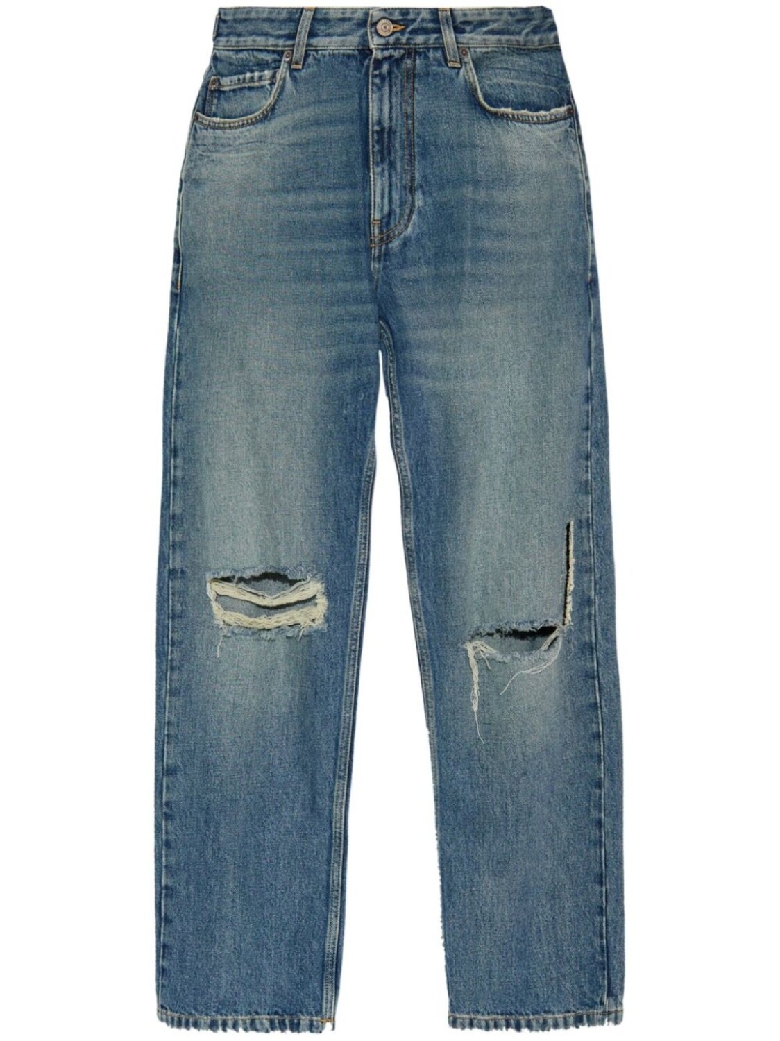 

Balenciaga рваные джинсы с деталями, синий