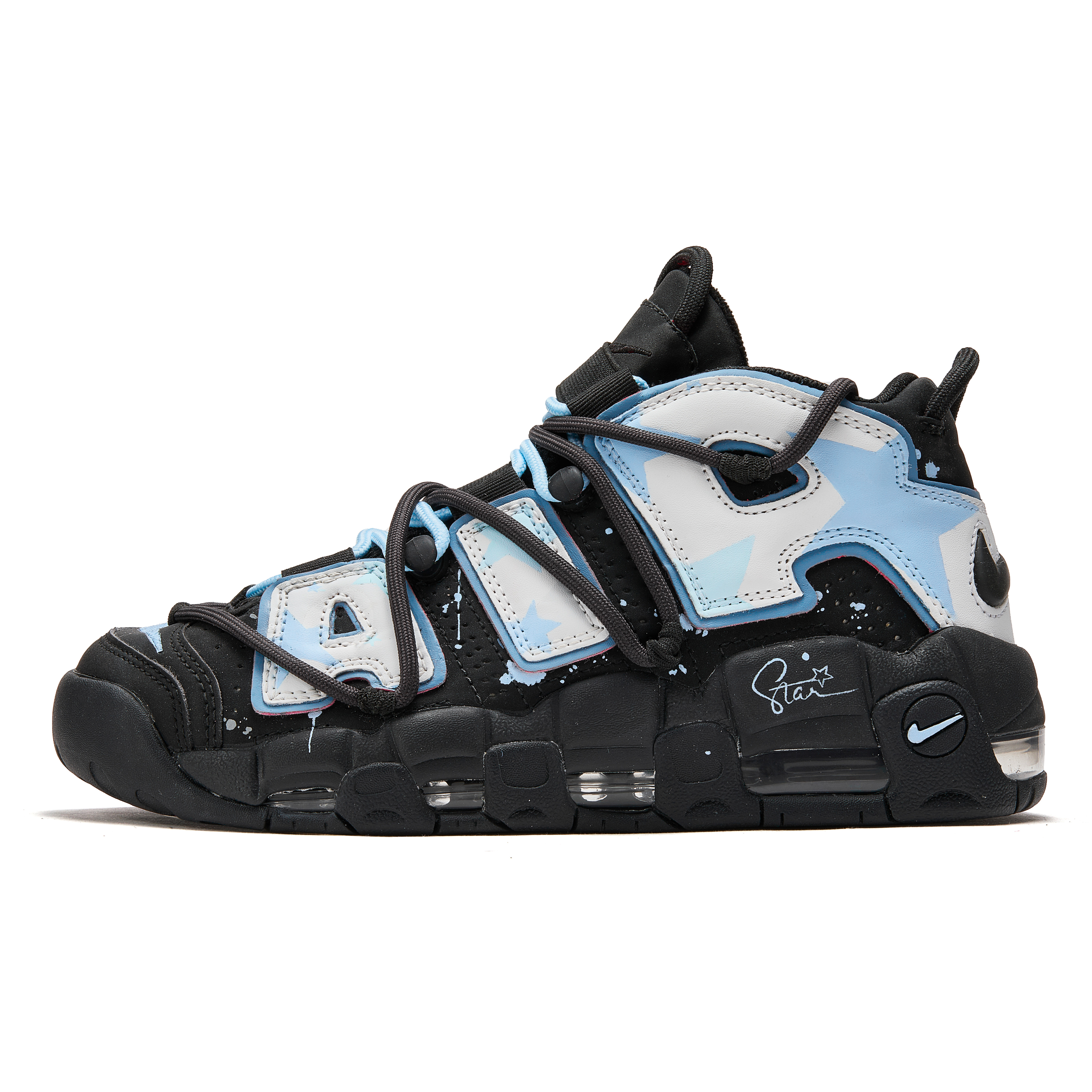 

Кроссовки Nike Air More Uptempo Vintage Basketball Shoes Women's Mid-top Black/Blue, черный/синий