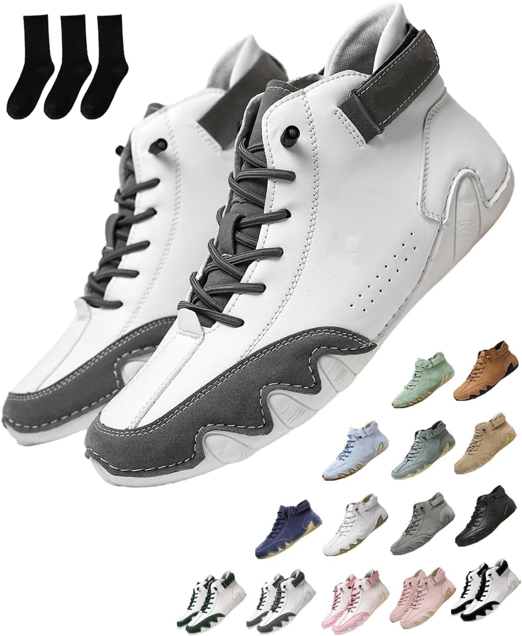 

Удобная обувь для мужчин и женщин для улицы - ортопедические слипоны, модная повседневная обувь - ручная работа, замшевые, дышащие, нескользящие кроссовки для повседневной носки на улице Generic, серый