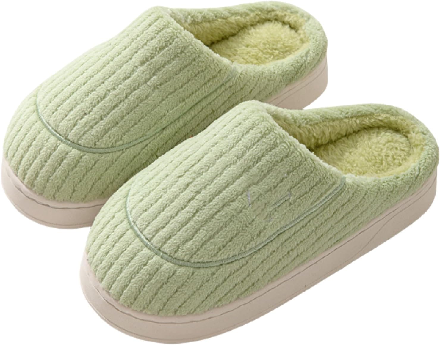 

Осенне-зимние хлопковые тапочки для женщин, домашние с утепленным плюшевым слоем, утолщенной подошвой, удобные, для ношения дома и на улице, с противоскользящей подошвой, для мужчин и женщин Nxujfdivz, светло-зеленый