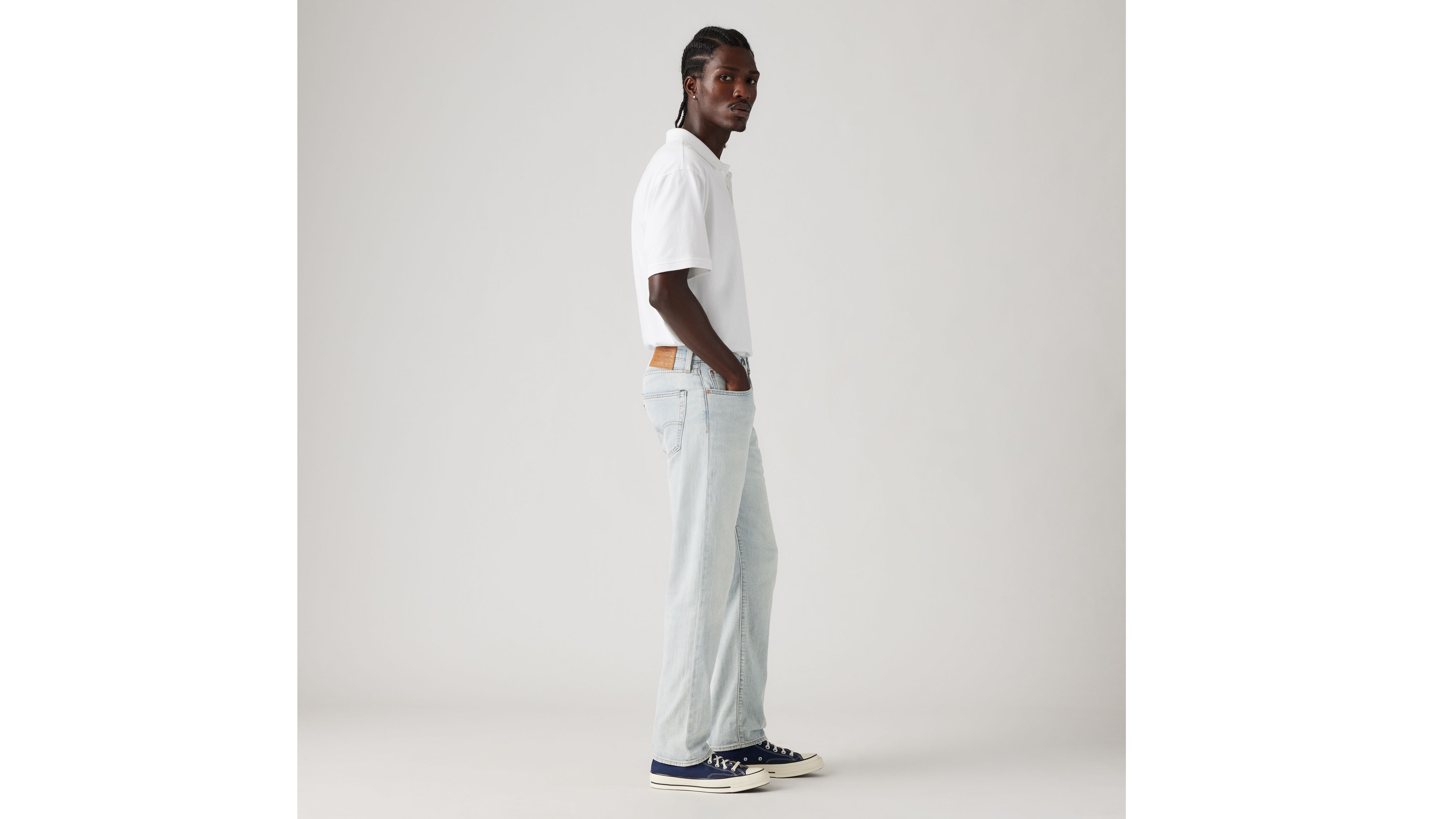 502 Taper Fit Linen+ Denim мужские джинсы Levi's, цвет Pale Moonlight - Light Wash — фото 3