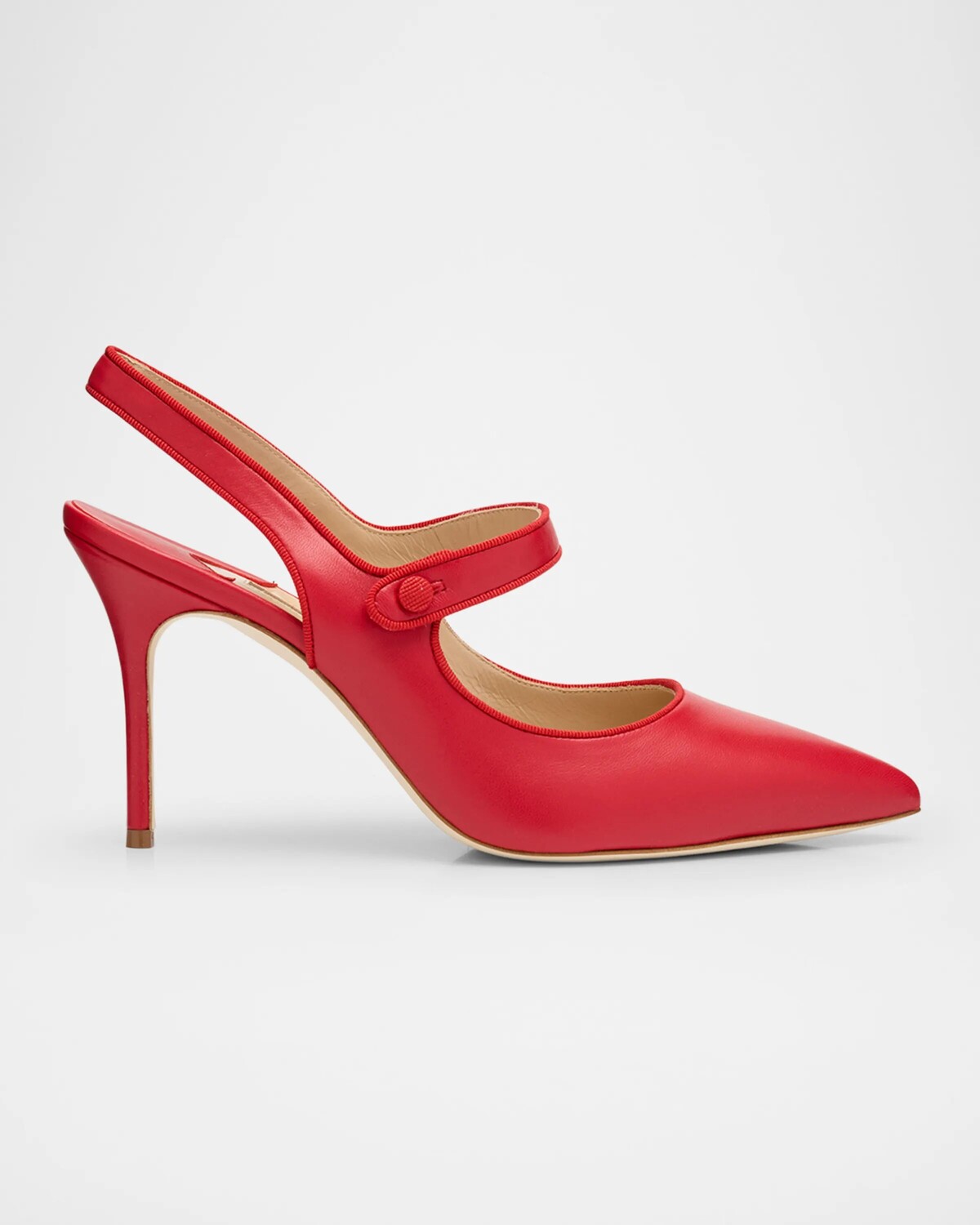 Кожаные туфли Camparisli Mary Jane с пяткой на пятке Manolo Blahnik, черный