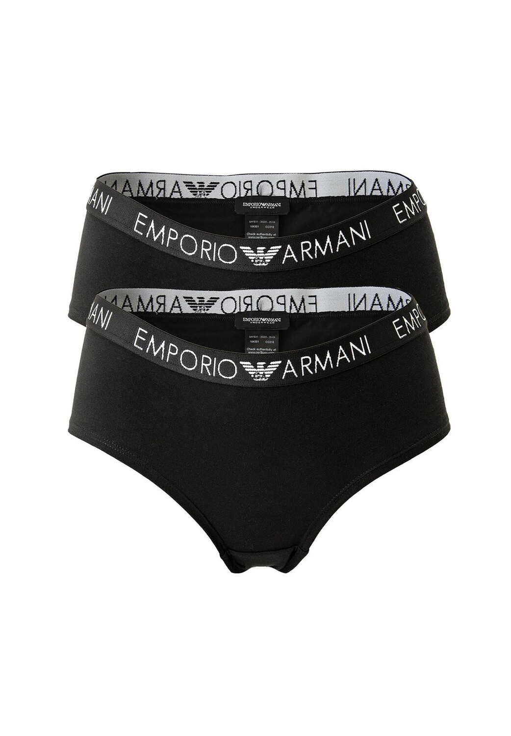 

Женские брюки Cheeky — хлопок стрейч, трусы, упаковка из 2 штук EMPORIO ARMANI, черный