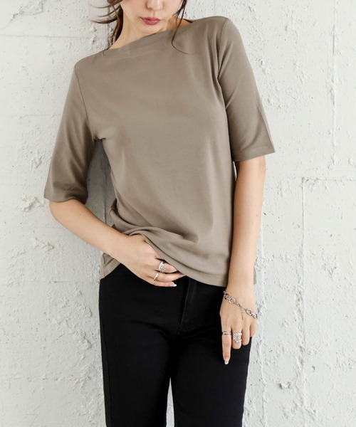 

Футболка с коротким рукавом и вырезом-лодочкой SUGAR BISKET, цвет хаки/коричневый