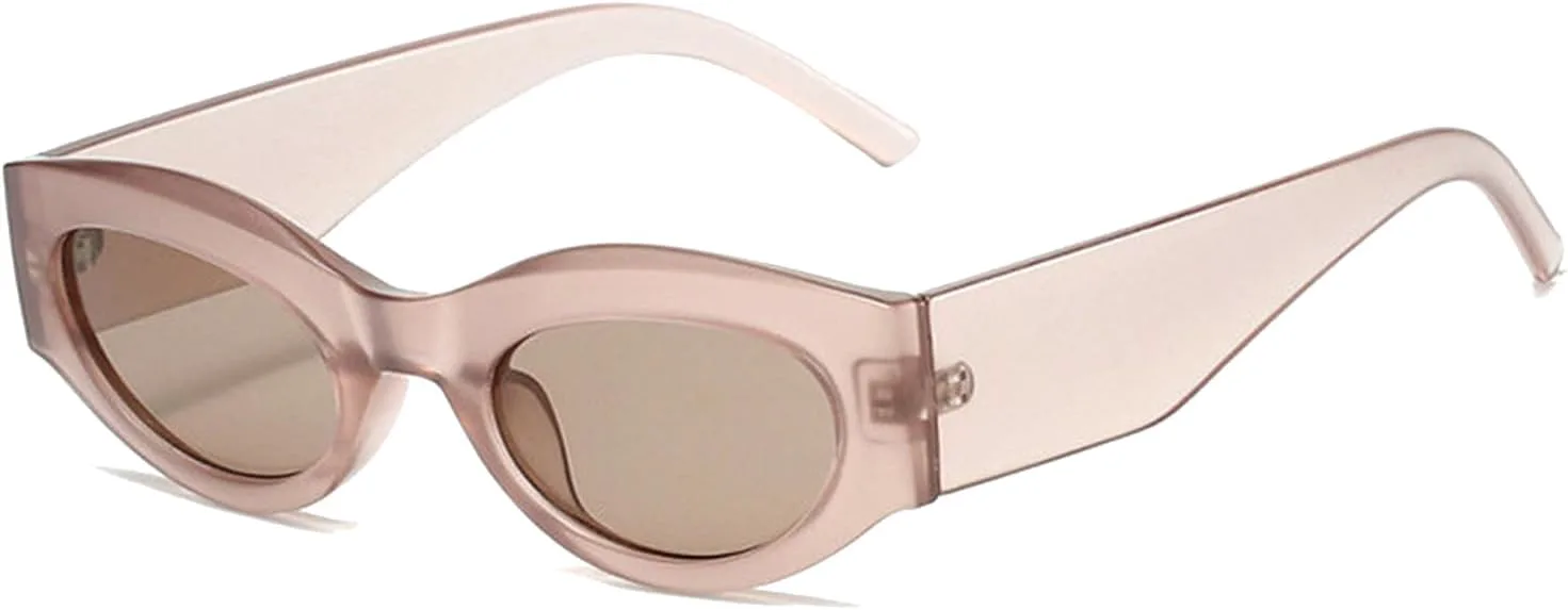 

Солнцезащитные очки COTIA в стиле ретро овальной формы для женщин и мужчин, стильные «кошачий глаз», желейные, милые, с широкими дужками, в стиле панк, Pink