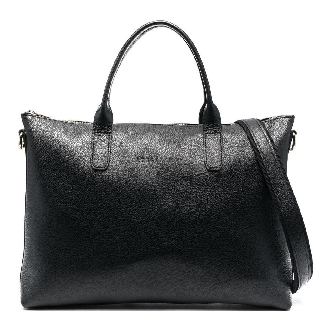 

LONGCHAMP Кожаный портфель через плечо мужской маленький черный