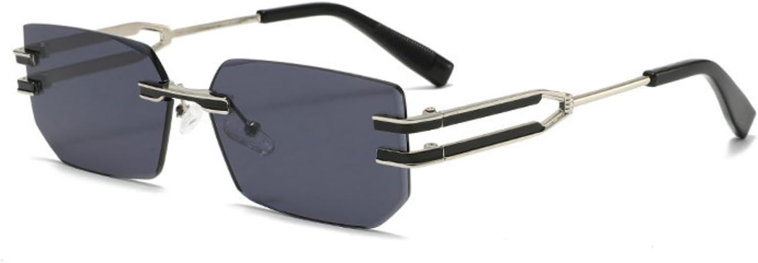 

Солнцезащитные очки Willochra без оправы, прямоугольной формы, для женщин и мужчин, модные хип-хоп, дизайнерские очки без оправы, очки в стиле Y2K, многоугольные и квадратные солнцезащитные очки, C3