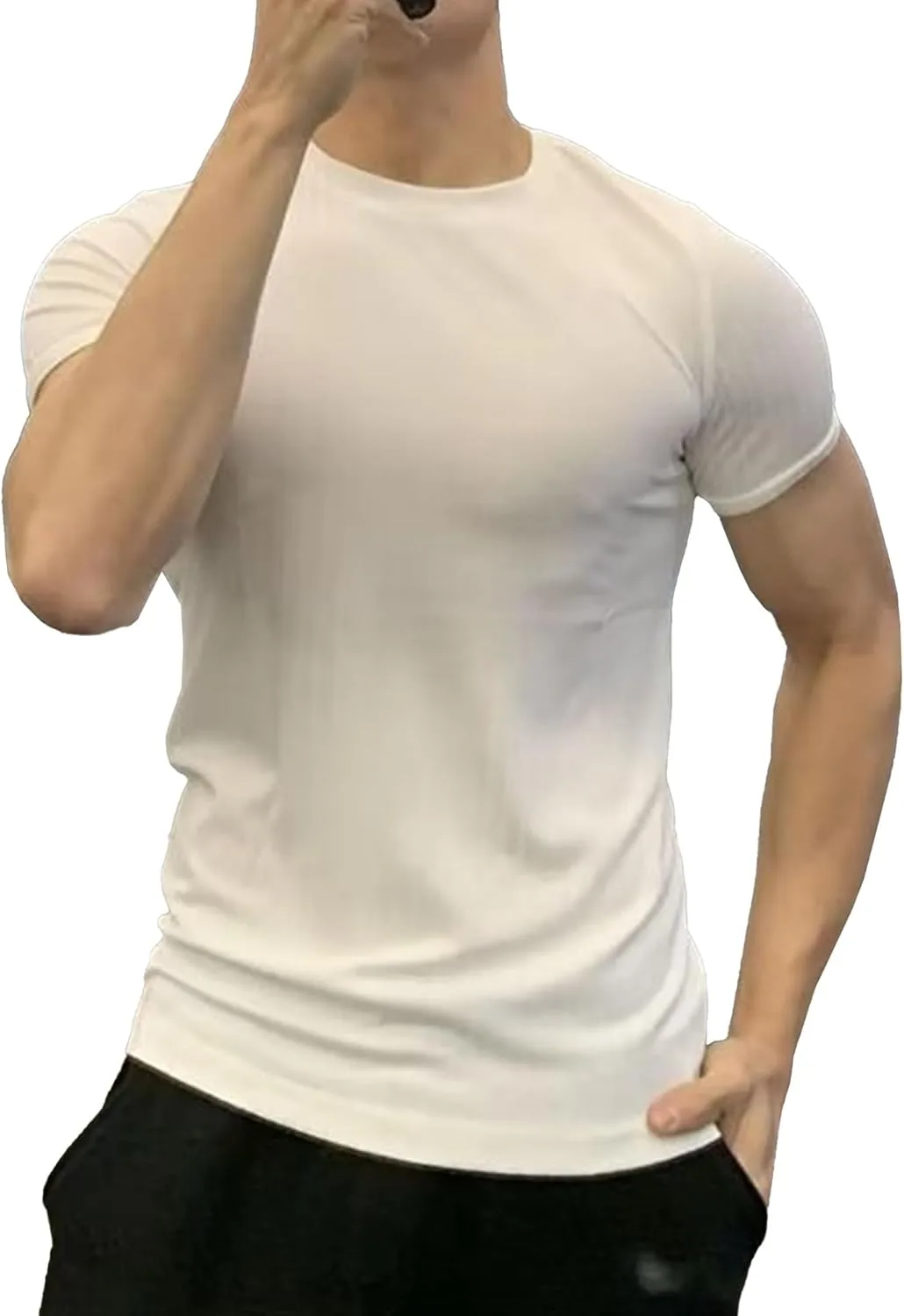 

Мужская футболка Casual Rib Knit с коротким рукавом Classic Slim Fit TrndTrsure