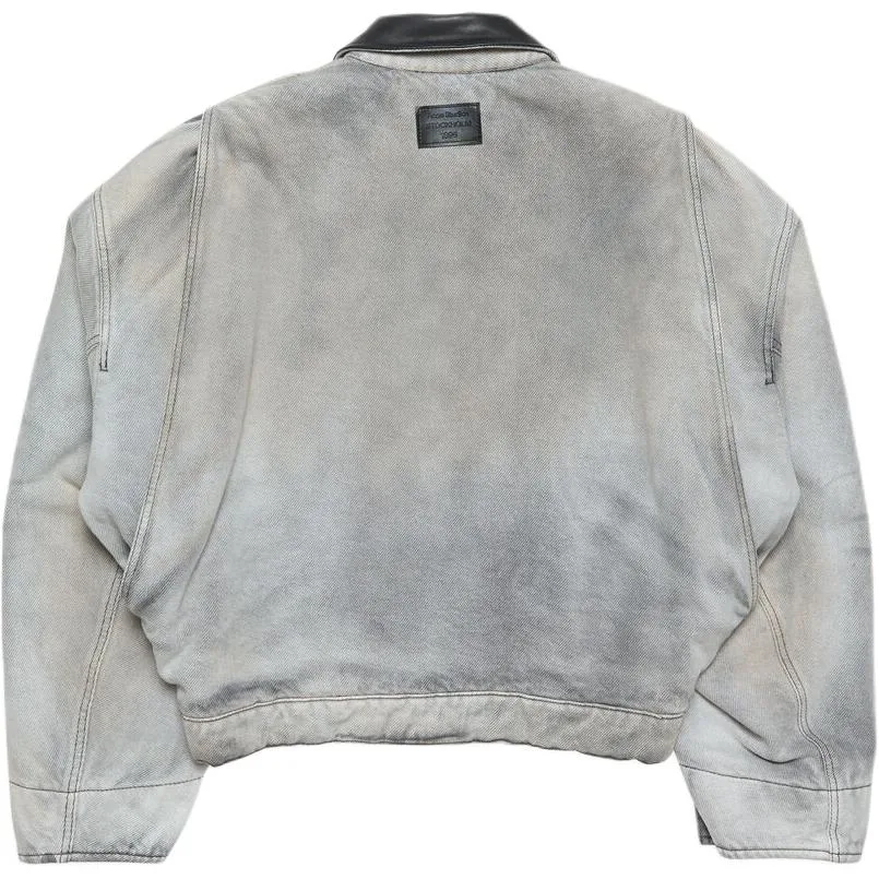 Куртка Acne Studios Zip-Up Denim Jacket, серый — фото 3