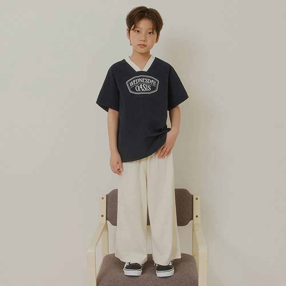 Детские спортивные брюки Button Banding кремового цвета от Wednesdayoasis Kids — фото 4