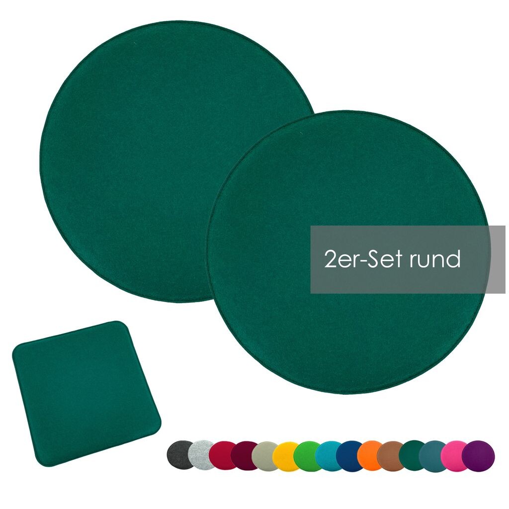 

Heimtexland набор подушек для сиденья фетровая подушка для стула подушка для стула фетровая подушка для стула тип631 набор из 2 круглых 35 см елового зеленого цвета, зеленый