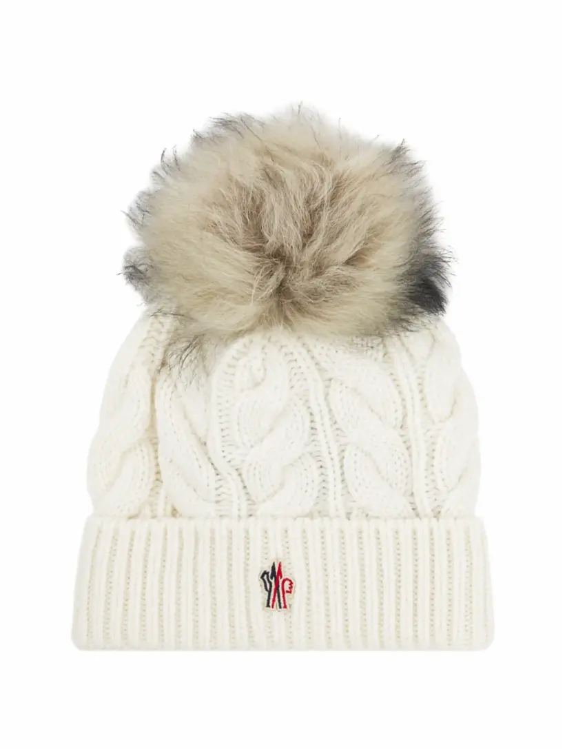 

Шерстяная шапка с помпоном Moncler Grenoble, белый